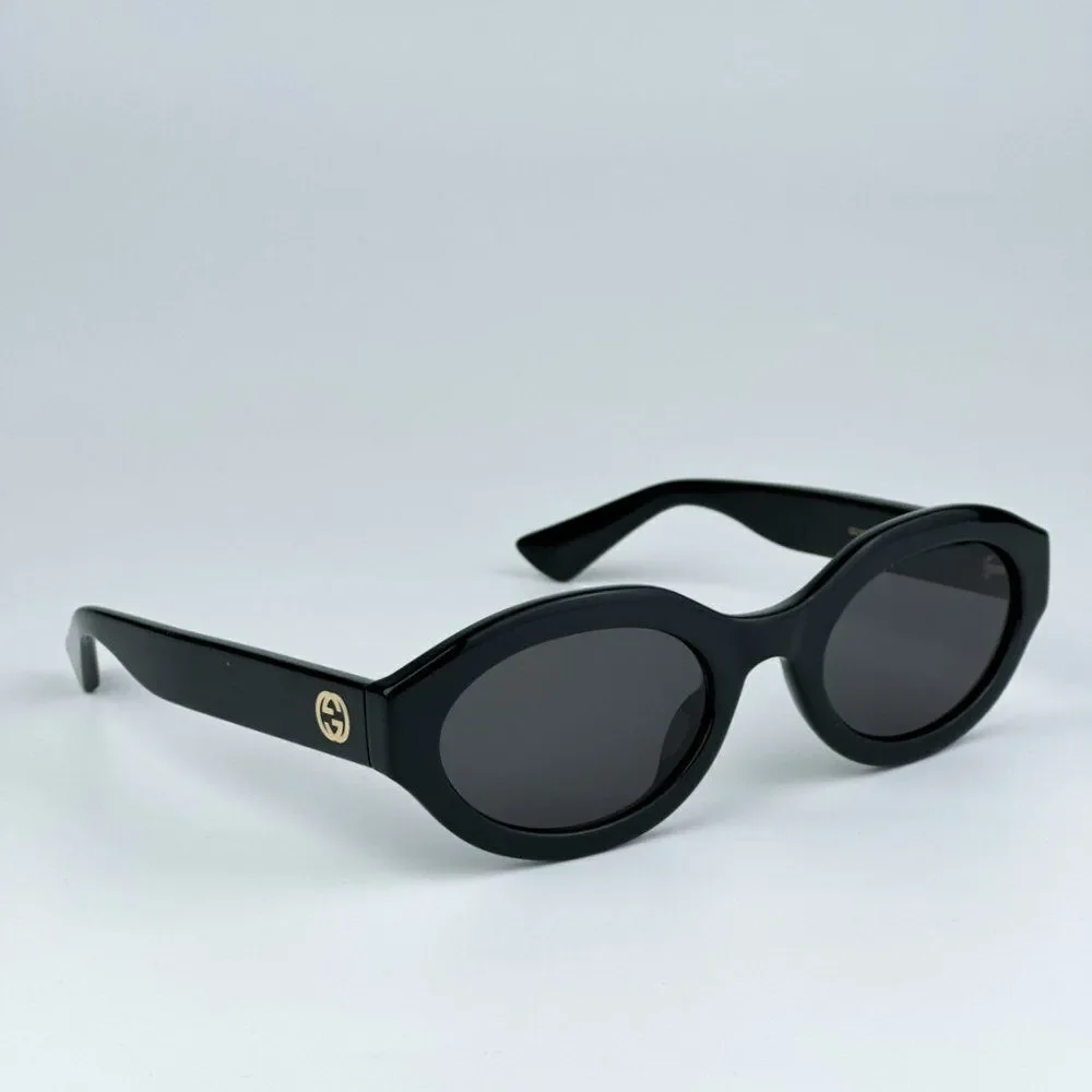NEW Gucci GG1579S  001 Black Grey Unisex Oval Sunglasses GG 1579S